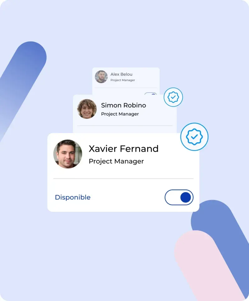 The Muzzo app: validated candidate profiles, ready for the interview.