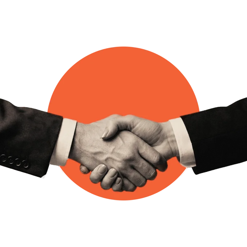 Poignée de mains entre un investisseur et un dirigeant