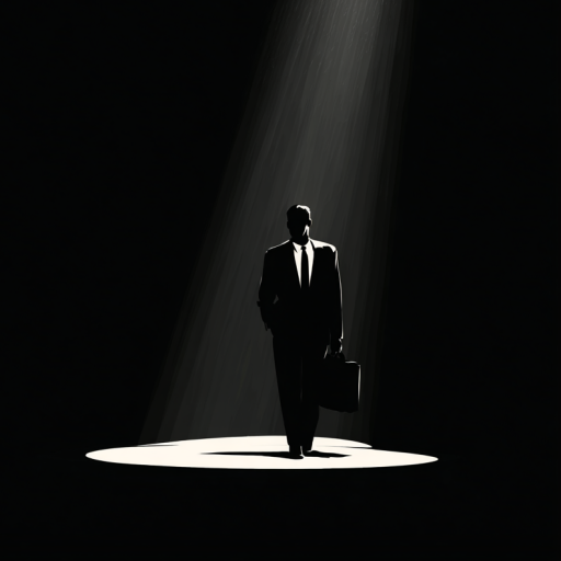 mystery man under spotlight